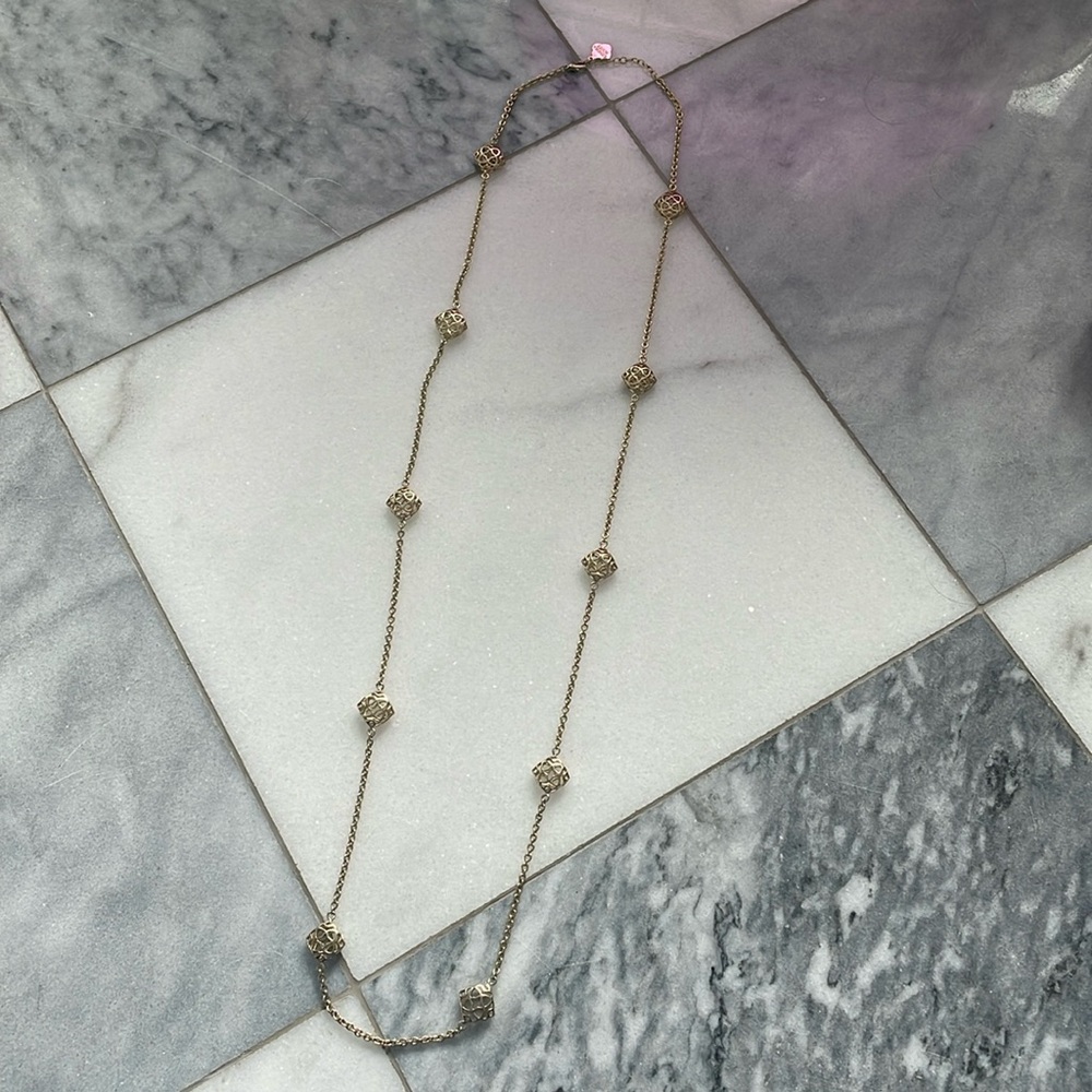 Kendra Scott Gold Long Hanging Necklace